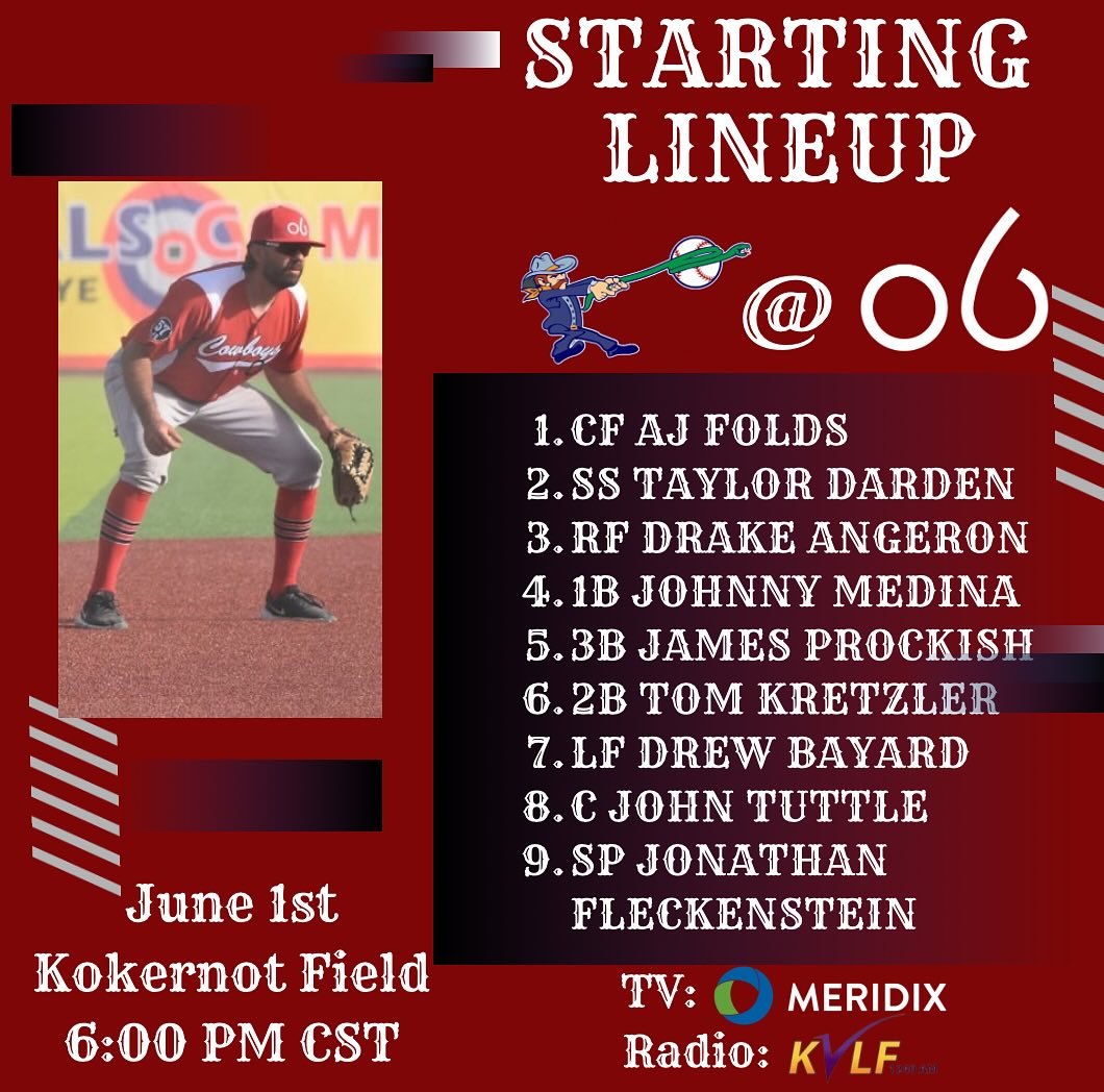 Alpine - Lineup for the series finale against Pecos TV: https://www ...