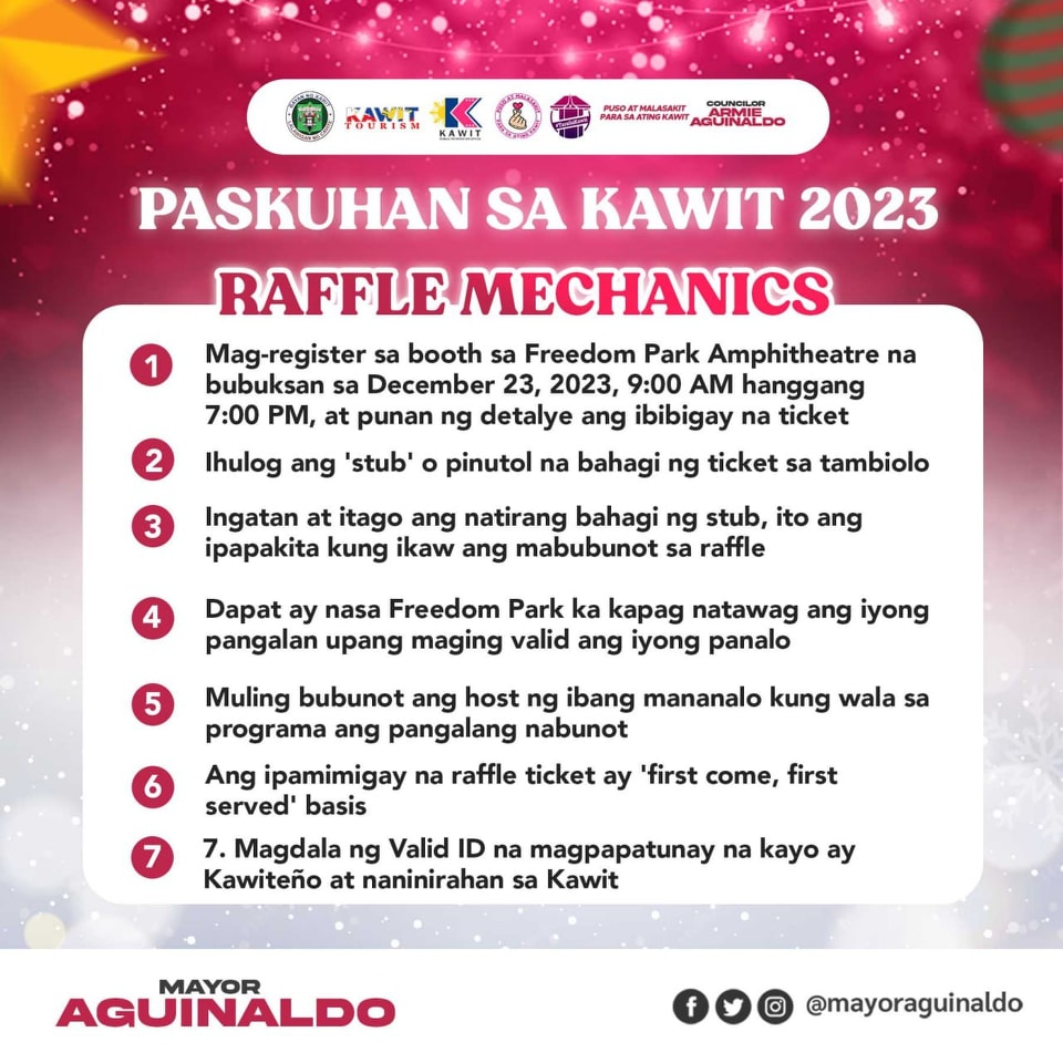 PASKUHAN SA KAWIT 2023 RAFFLE... - Angelo G. Aguinaldo
