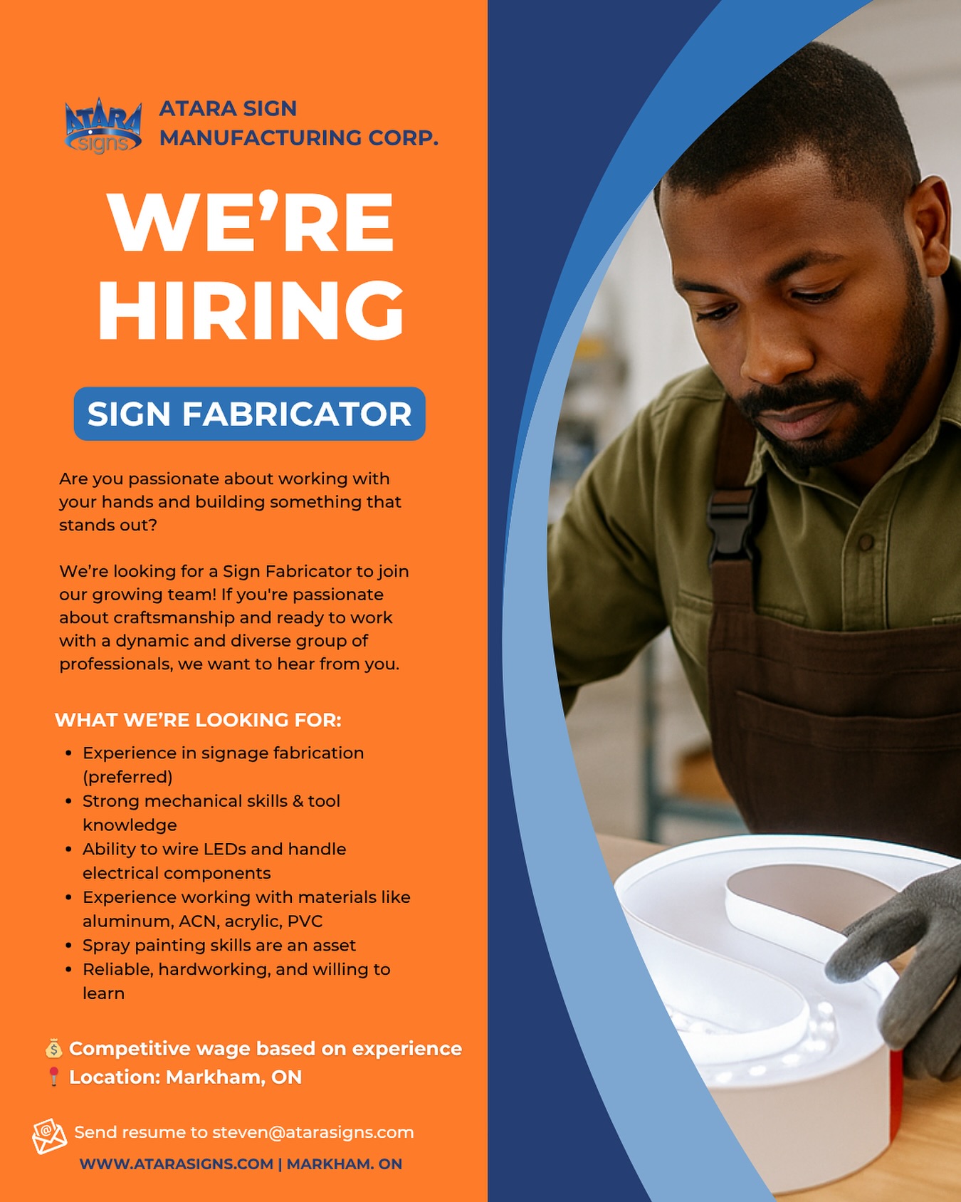 Atara - 🚨WE’RE HIRING!🚨 Junior Sign Fabricator Wanted Atara Signs is ...