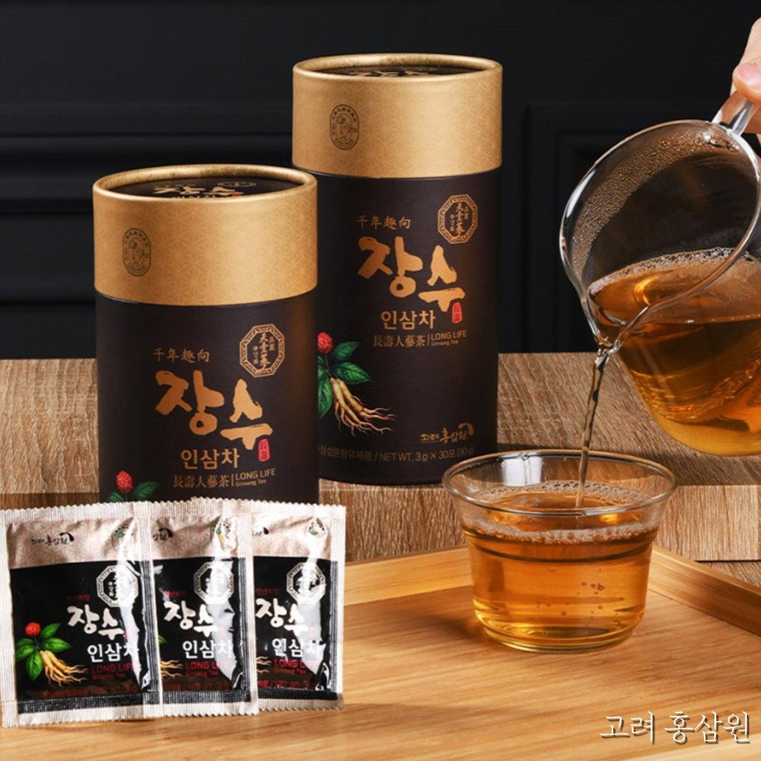 고려홍삼원 - 추운 겨울 따뜻하게 보낼 수 있는 장수 인삼차😁 고급스러운 포장으로 선물용으로도 좋은...