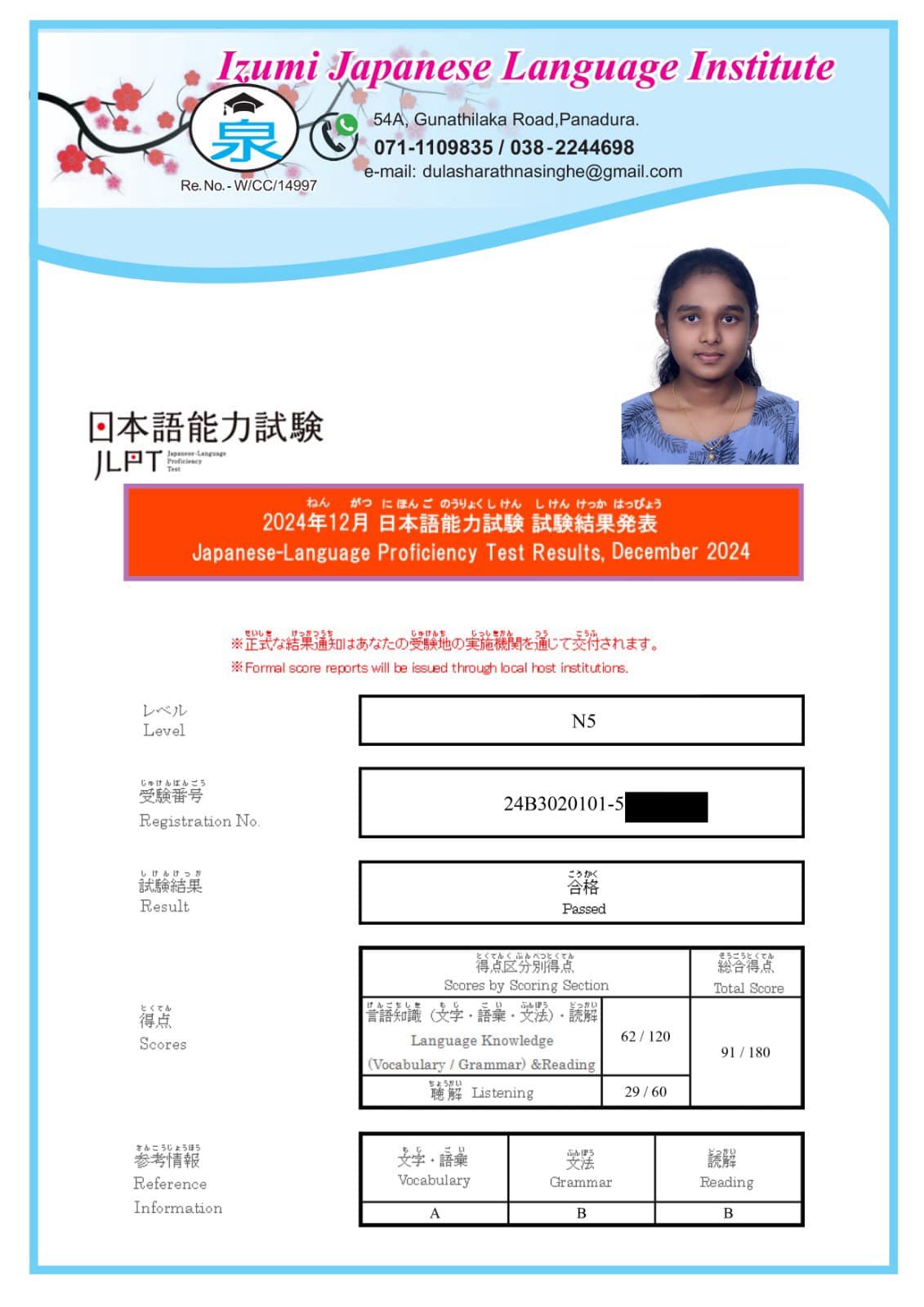 jlpt exam results