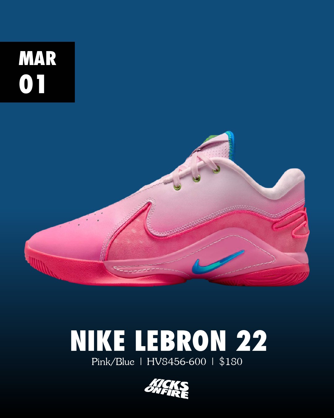 シューズ(男性用) NIKE LEBRON 22 PINK/BLUE Kicksonfire - Nike LeBron 22 I Promise 𝗖𝗼𝗹𝗼𝗿𝘄𝗮𝘆: Pink/Blue