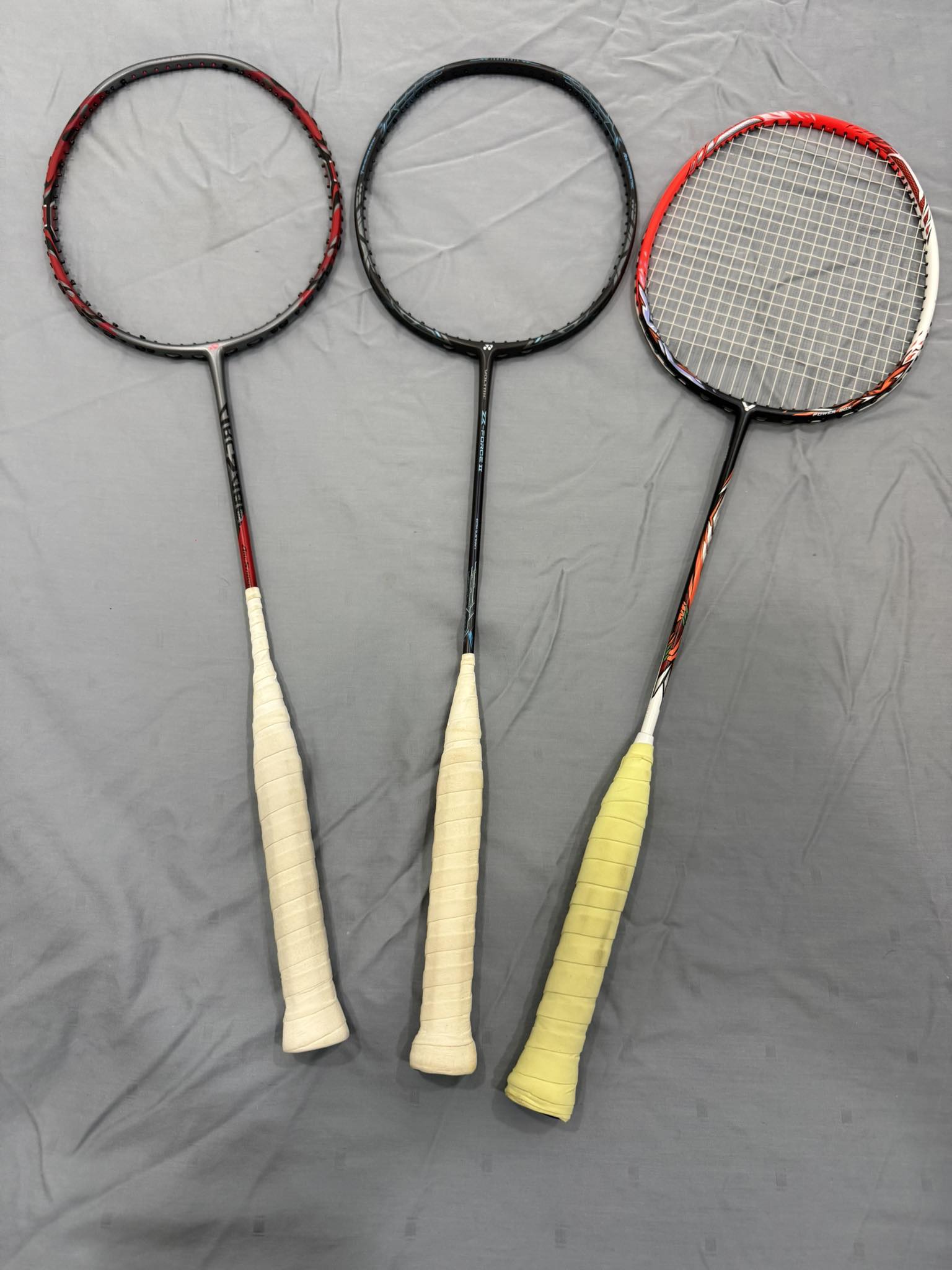 Used badminton rackets for sale: Victor Ryuga 1, Yonex Z Force 2 