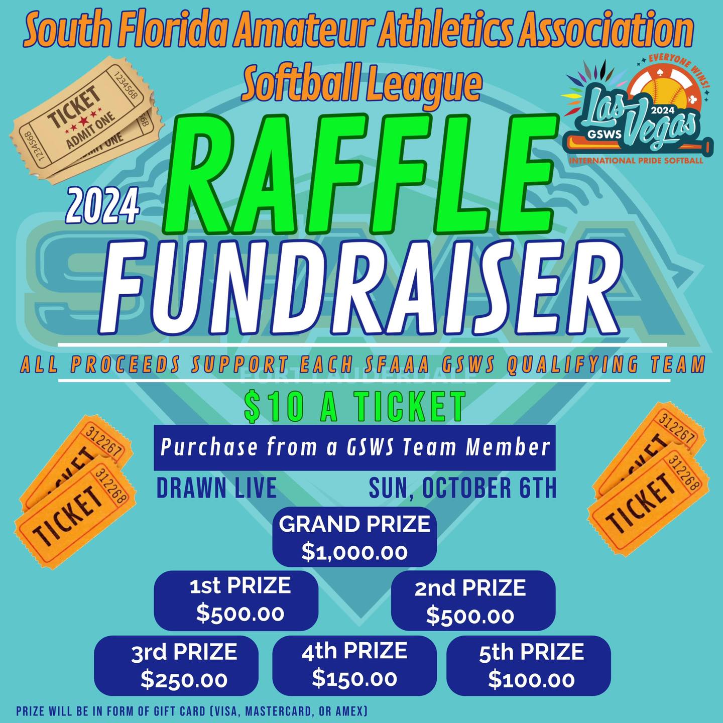 The Annual League Raffle... - SFAAA Softball League