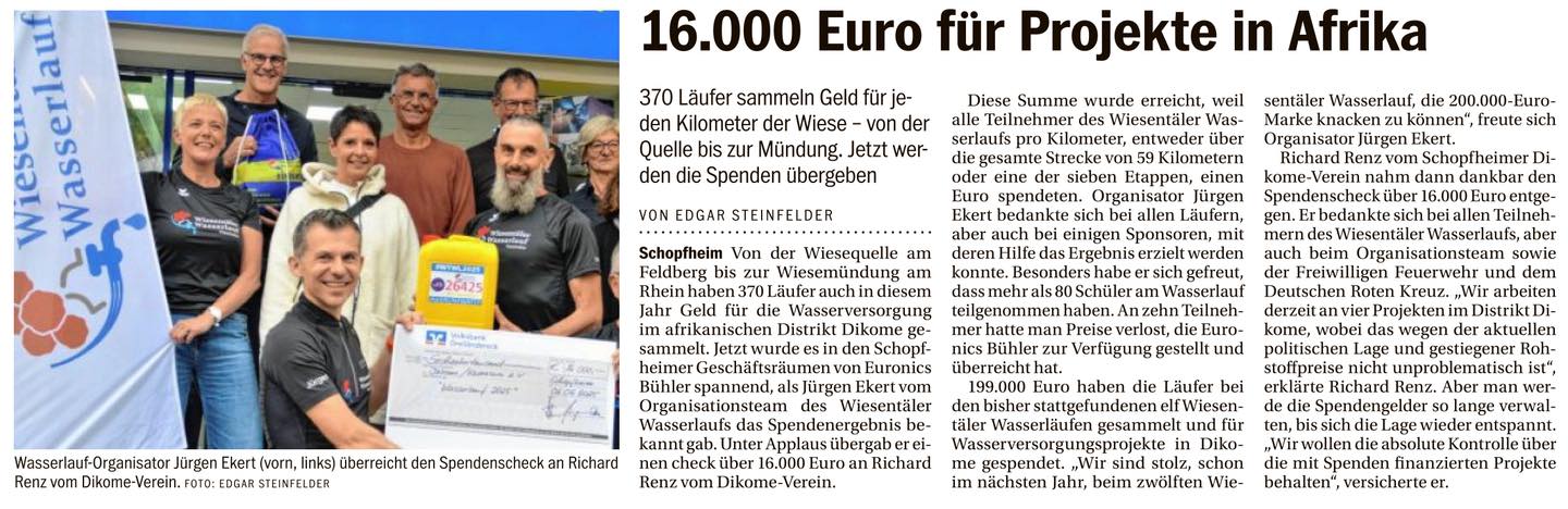 Wiesentäler Wasserlauf - Wir wünschen Euch einen guten Rutsch ins ...