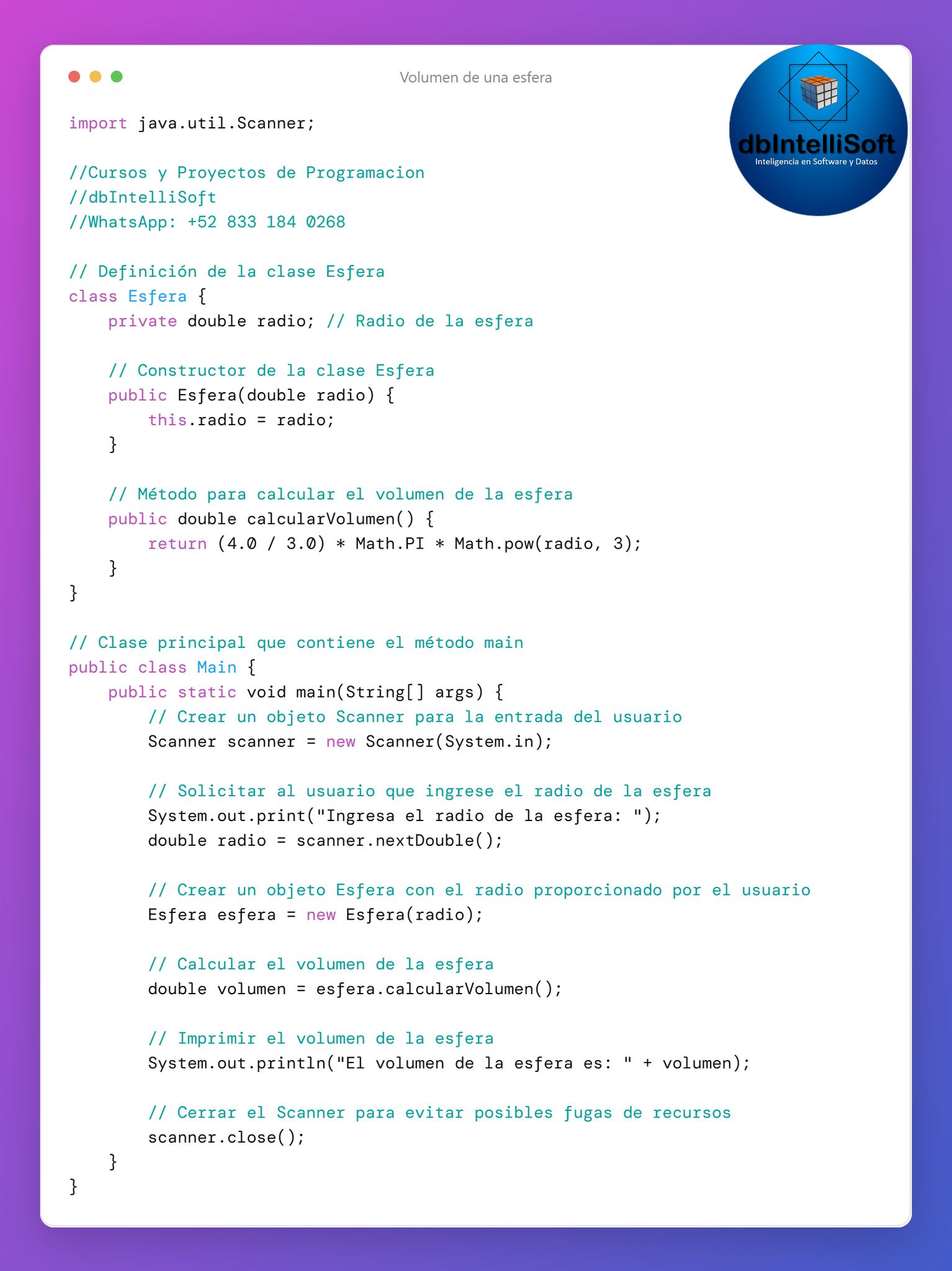 Programa en java... - Cursos y Proyectos de Programación