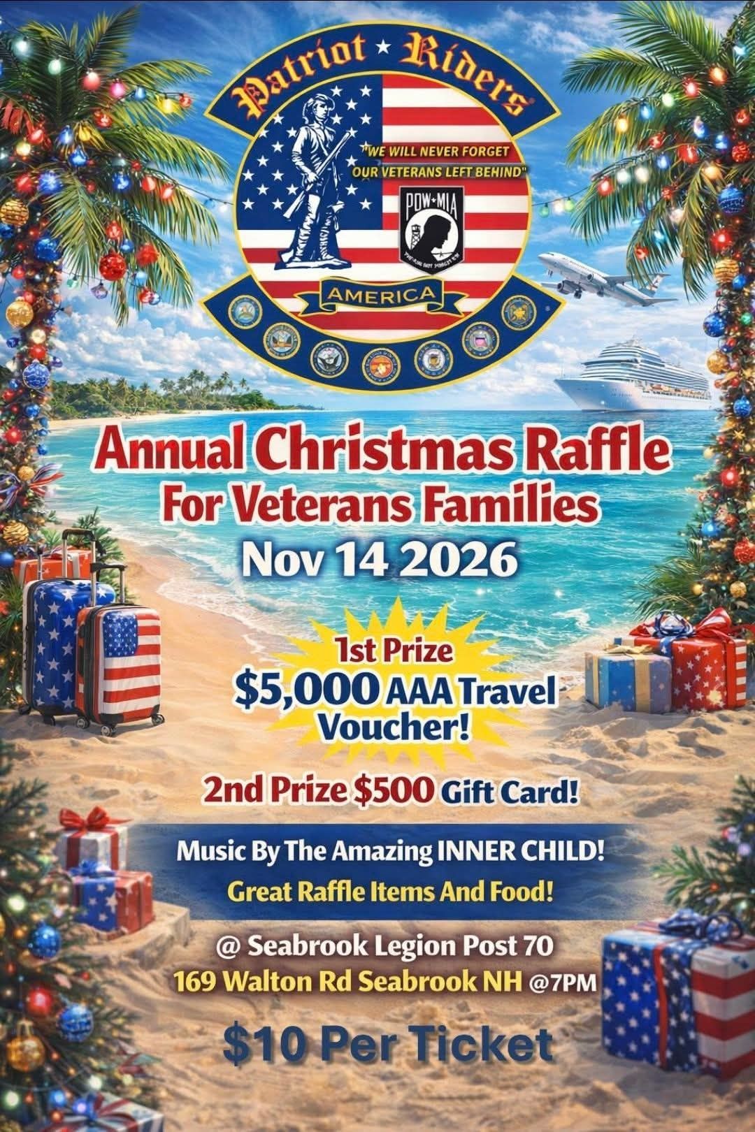 Patriot Riders of America NH One Annual Christmas Fundraiser!