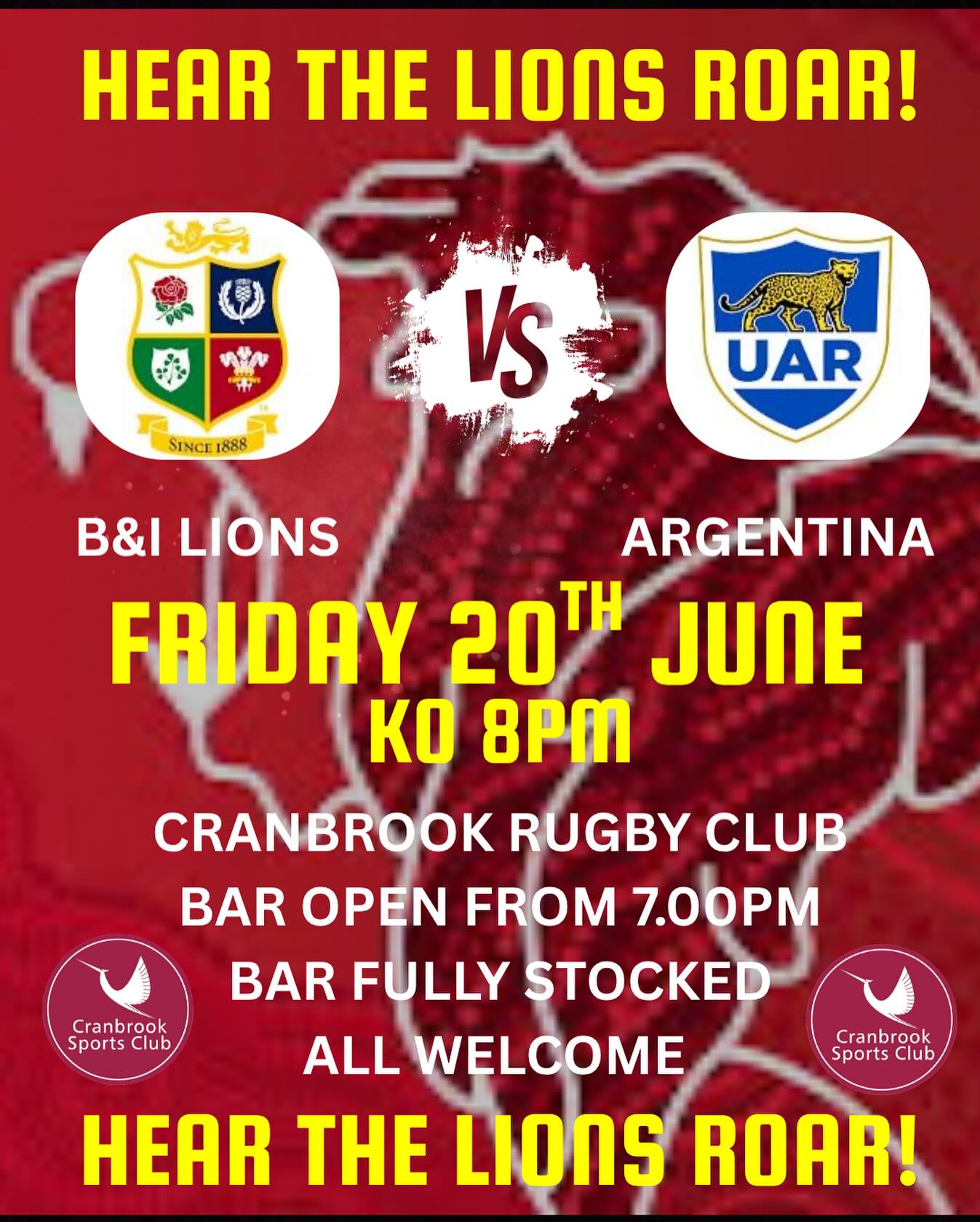 Cranbrook - 🦁 THE WAIT IS OVER – IT’S FINALLY HERE! 🦁 GAME 1: BRITISH ...