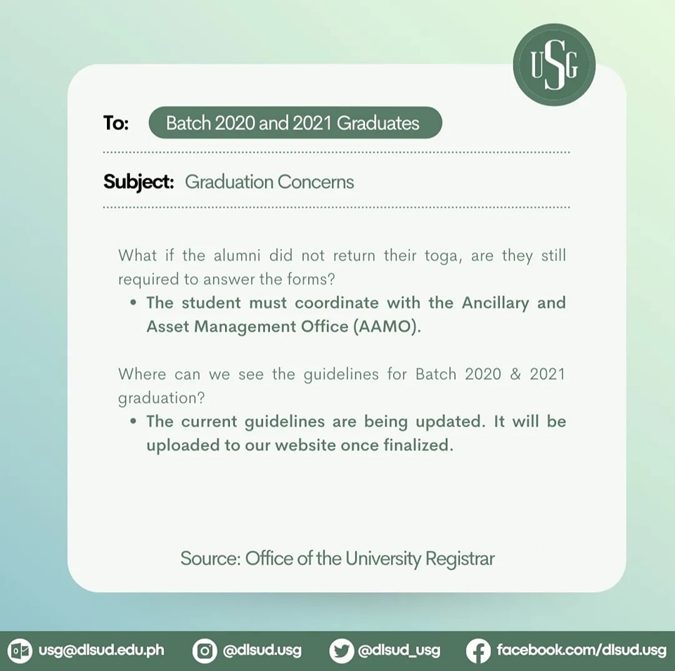 📣 ANNOUNCEMENT 📣 RE:... - DLSUD University Student Government | Facebook