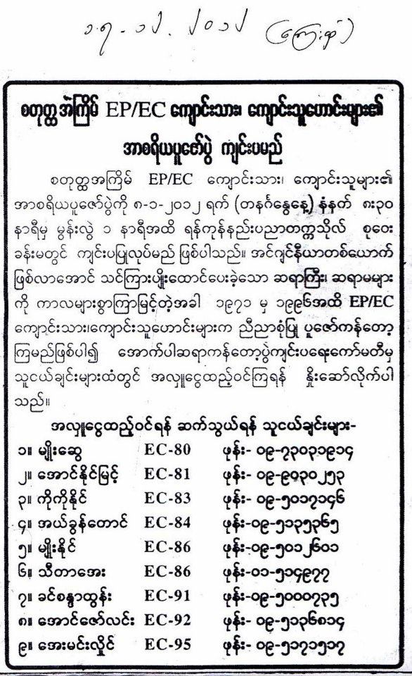 RIT (Rangoon Institute of Technology) Alumni