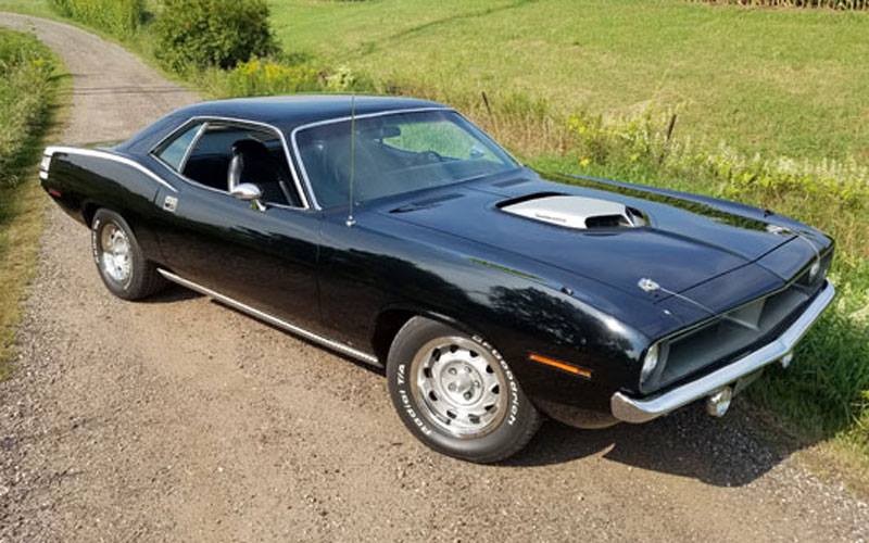 A real V Code 1970 Plymouth Cuda with the N96 Shaker hood from the