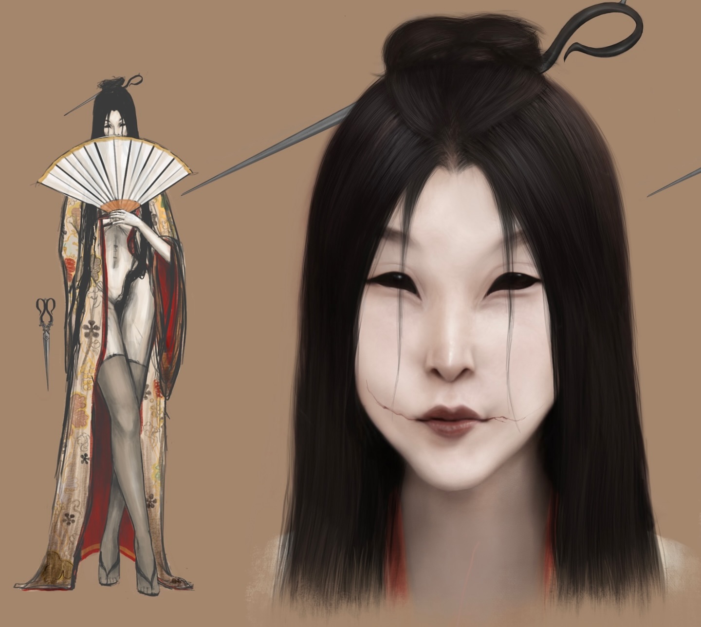 Miricreate - Kuchisake onna character concept 口裂け女... | Facebook