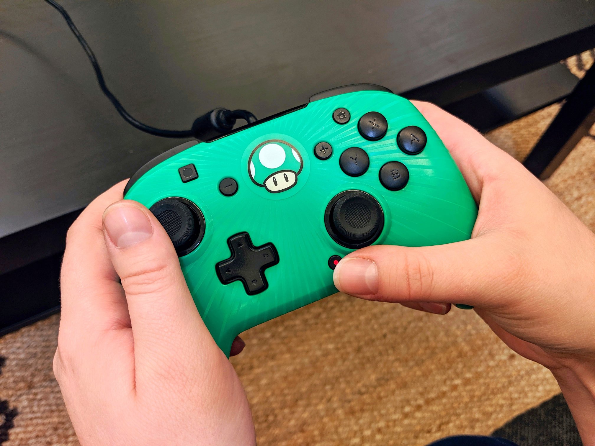 The Function Button on our 1-Up Mushroom Faceoff Wired Pro