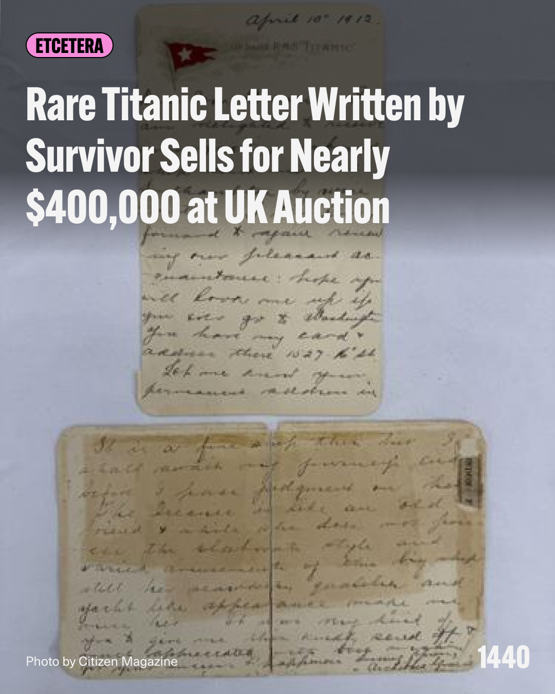 1440 - A rare letter written aboard the Titanic by... | Facebook