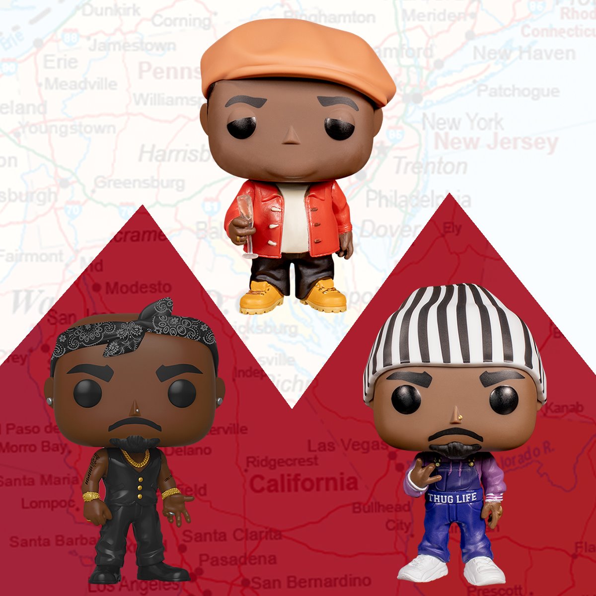 Funko POP Rocks Hip Hop ビギー&2パック Tupac Shakur Funko Pop! 158 