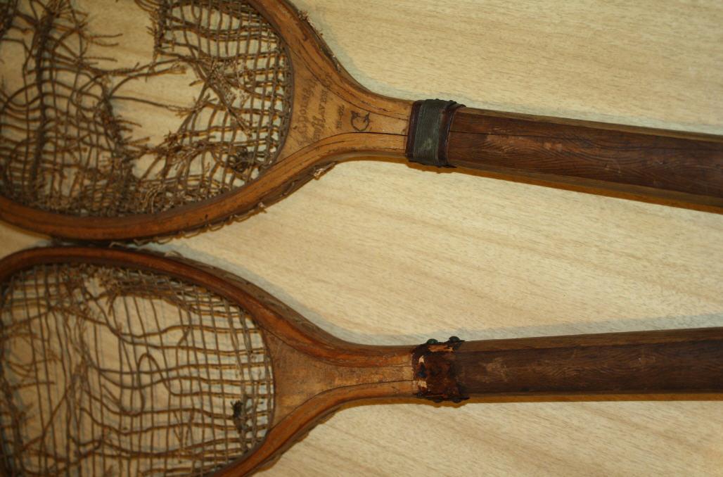 Australian Tennis History - UNUSUAL 1880's SCORED GRIP FLAT TOP X 2 ...