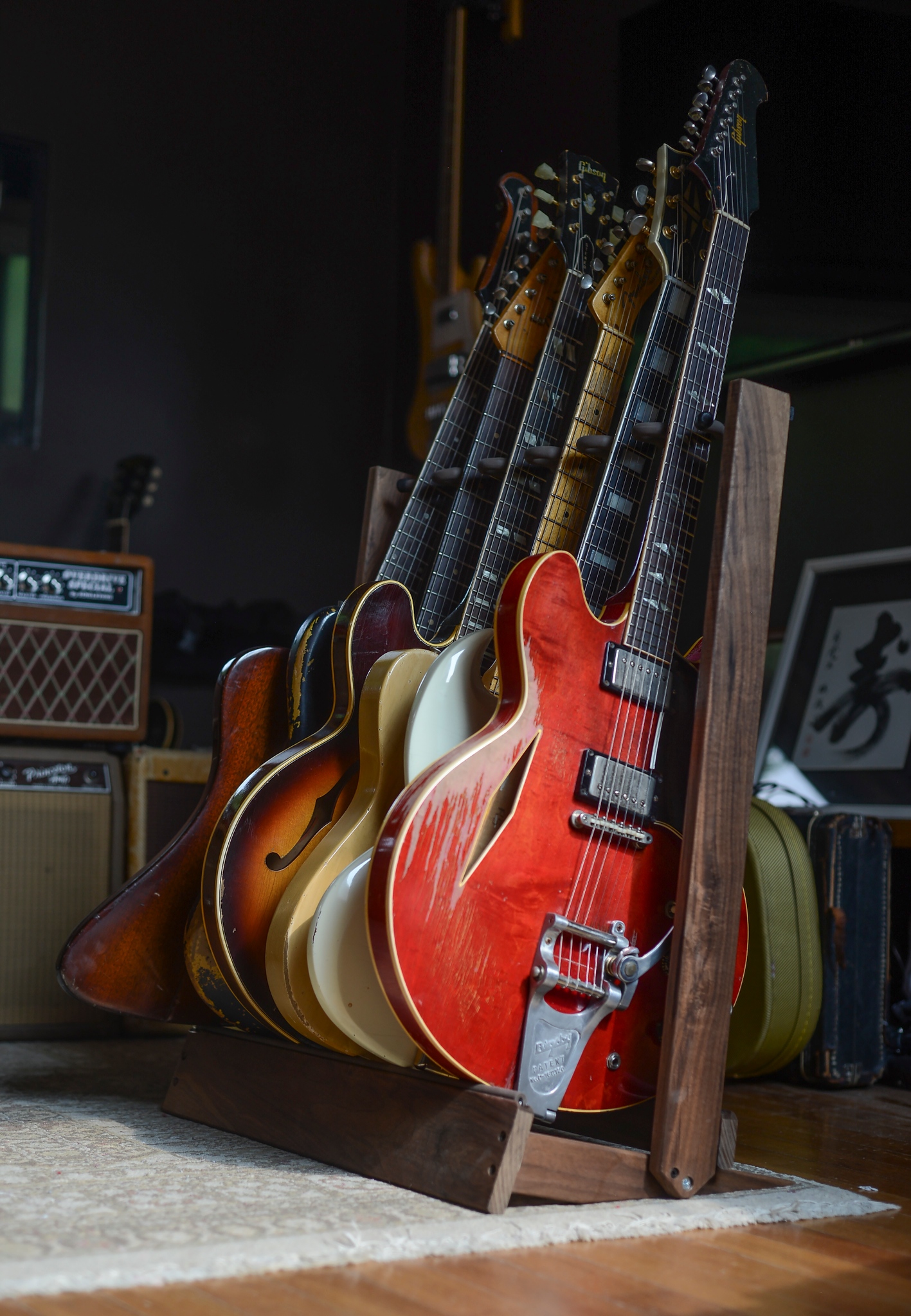 String Swing Displays - @ponchoguitars lineup in that Walnut guitar ...
