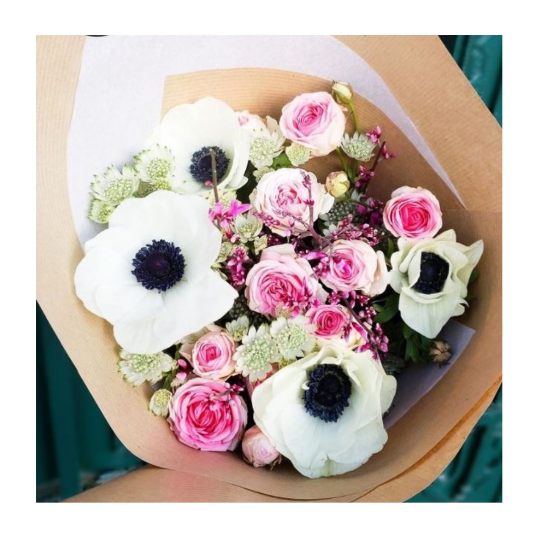 Bouquet Soleil Rose - Fleurs Fraîches Livraison Lendemain - Roses, Véronique, Gypsophile - Cadeau