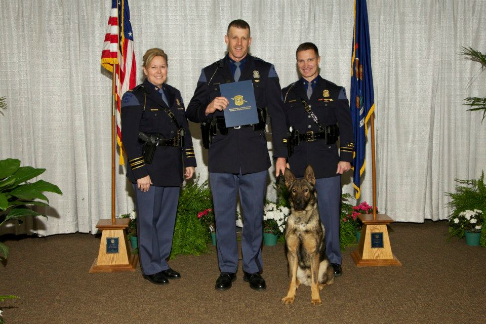 Michigan State Police - Tpr. Bryon Bierema and his canine, Hank, are ...