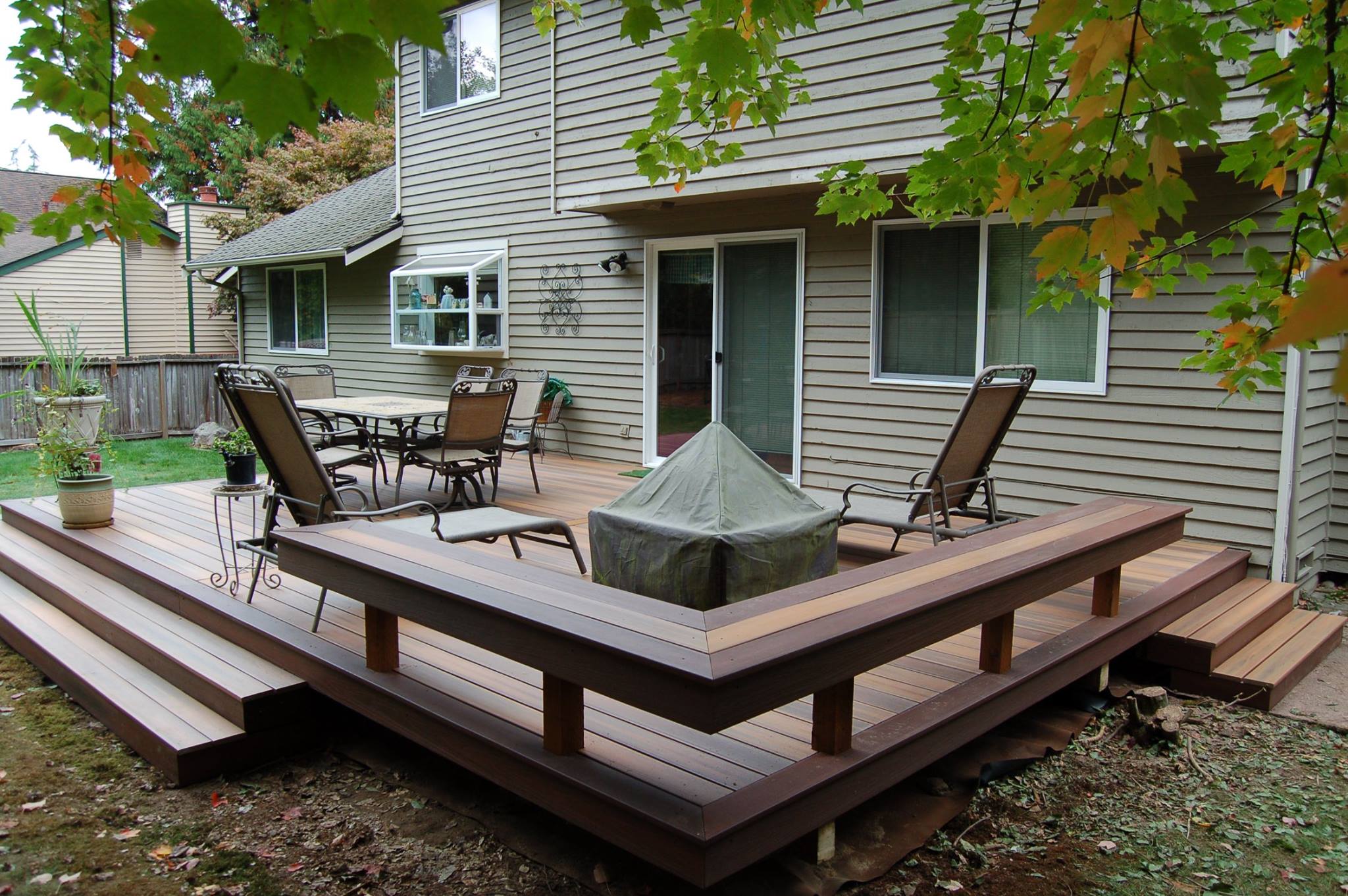 Deck Railing With Bench Seating Deck Railings: Designs And Selections
