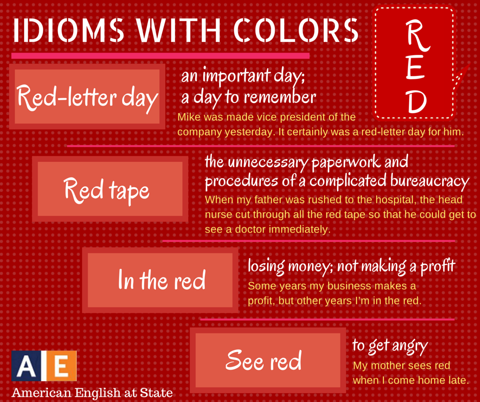SprachenGalerie - The color RED - in English idioms: