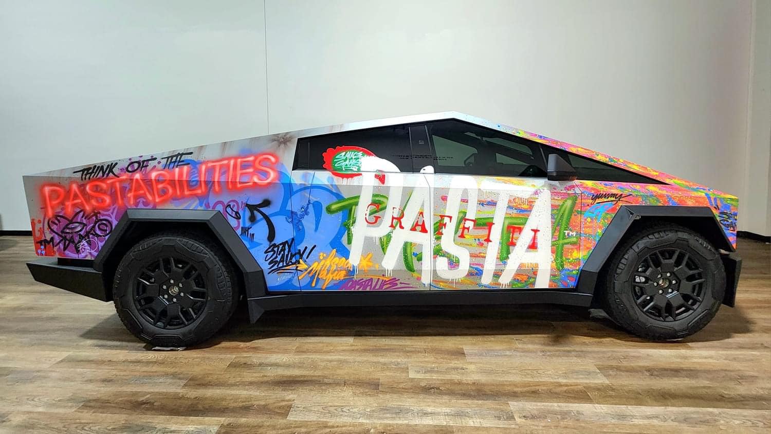 Graffiti Tesla Model Cyber Truck