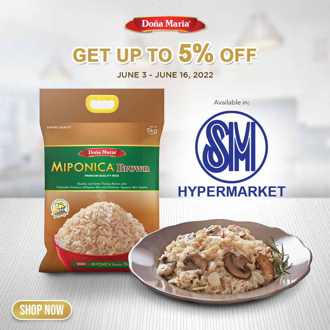 Doña - Grab Doña Maria Miponica Brown Rice 5kg stash at SM Hypermarket ...