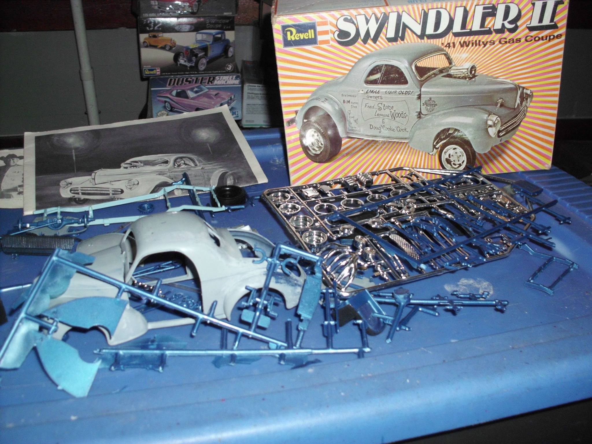 Revell 41 Willys Gasser model completed and polished