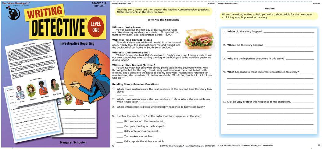 The Critical Thinking Co. - Writing Detective® Level 1 (Grades 3-6 ...