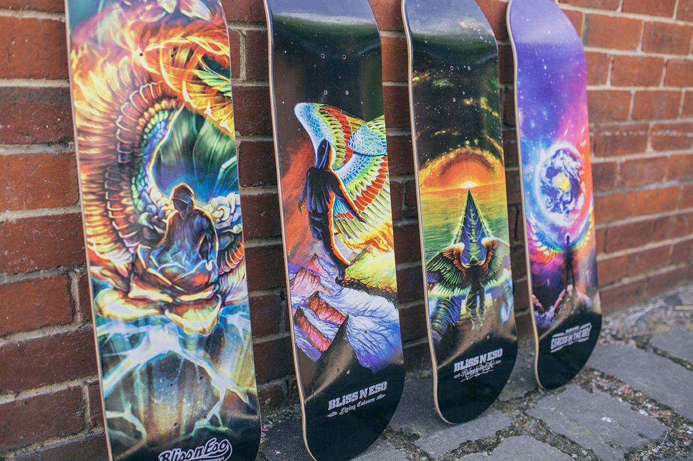 Flying - The BLISS N ESO Album Series skateboard decks are flying 
