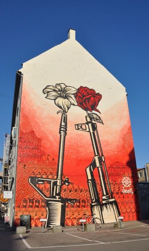 Obey - #tbt 2011, AK-47/M-16 mural in #Copenhagen