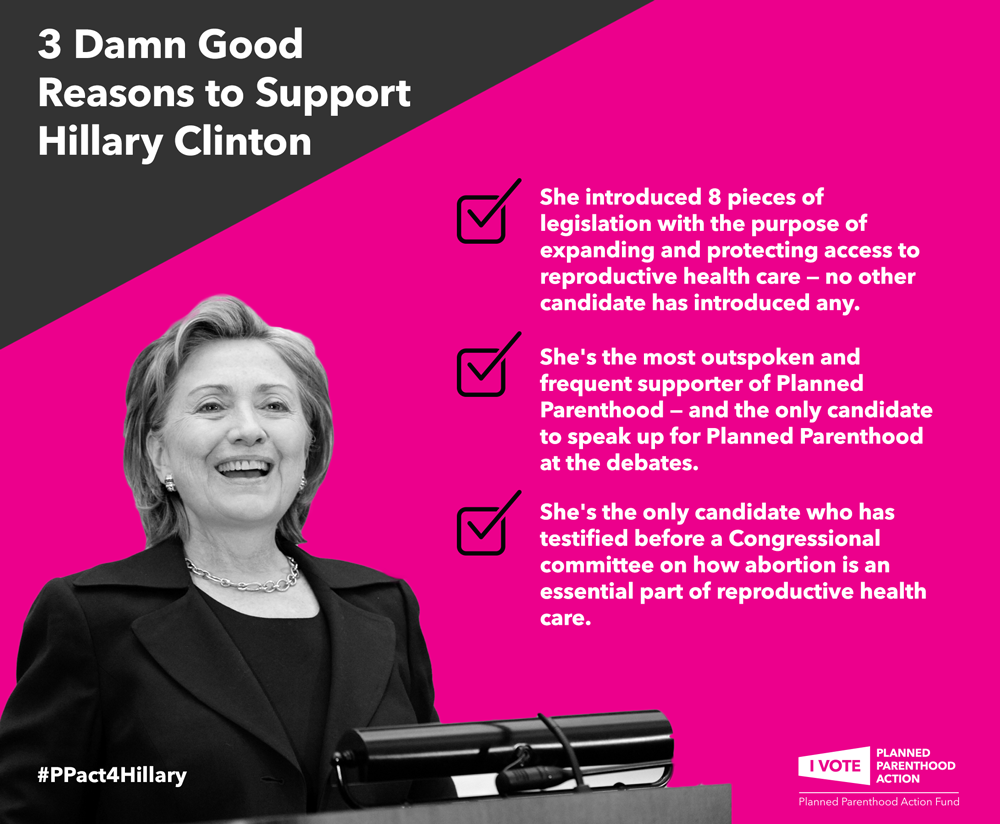 Planned - Hillary Clinton stands up for Planned Parenthood — not just ...