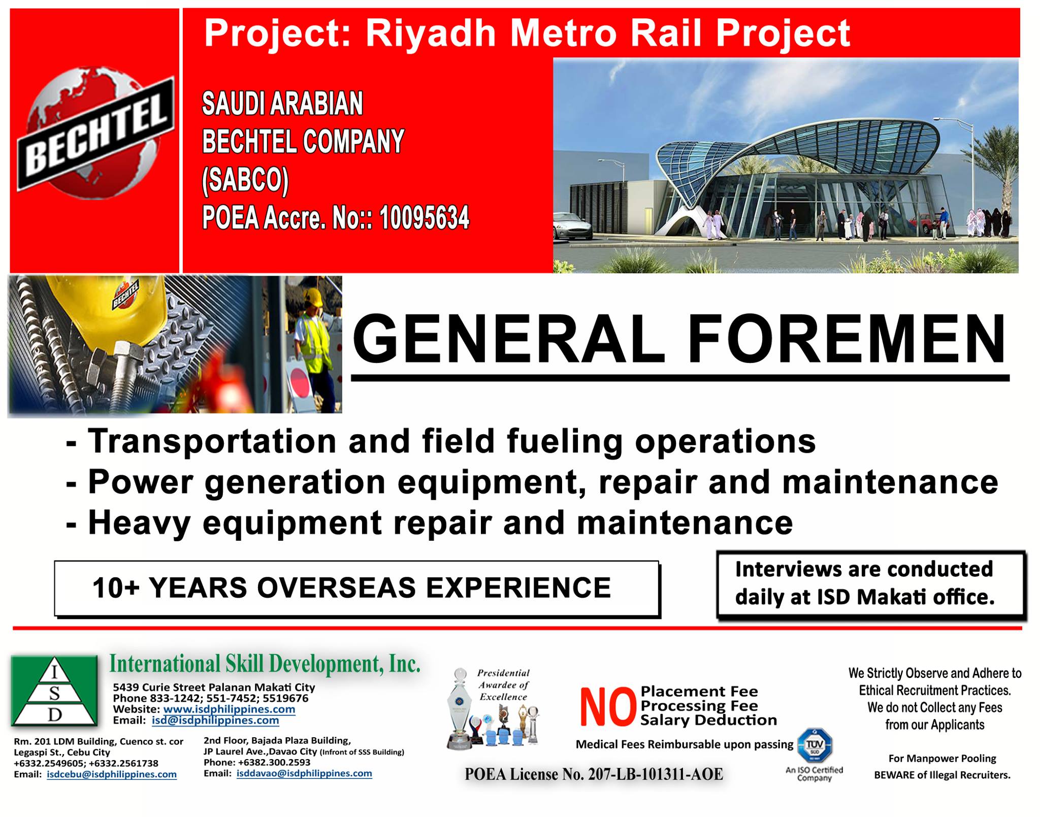 International Skill Development, Inc. - Company : SAUDI ARABIAN BECHTEL ...
