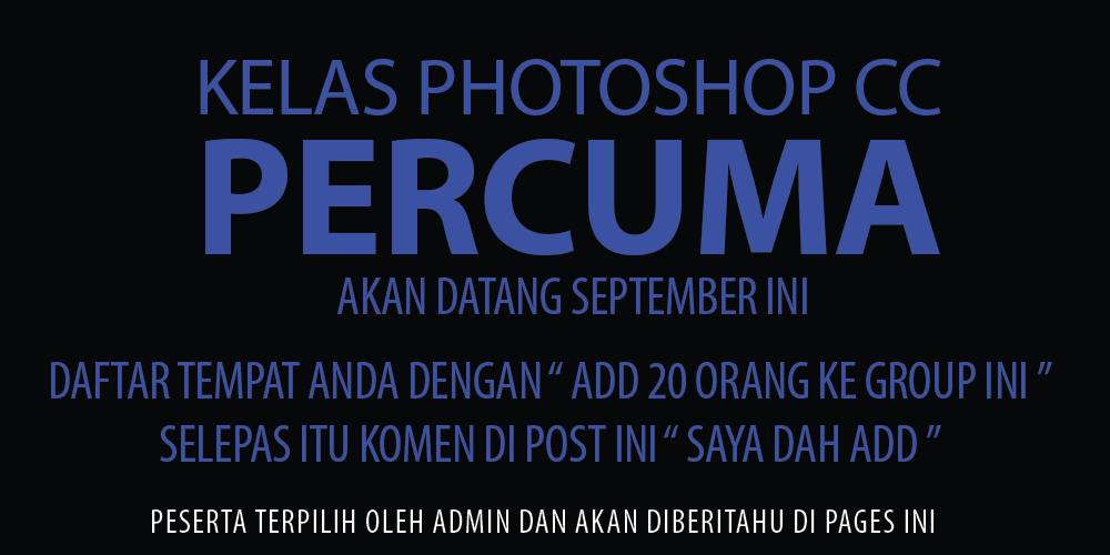 Belajar Fotografi/editing Percuma untuk Bumiputra
