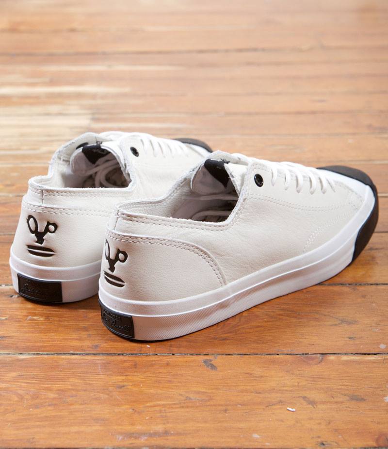 Converse Jack Purcell x Denham sneaker's classic leather upper is