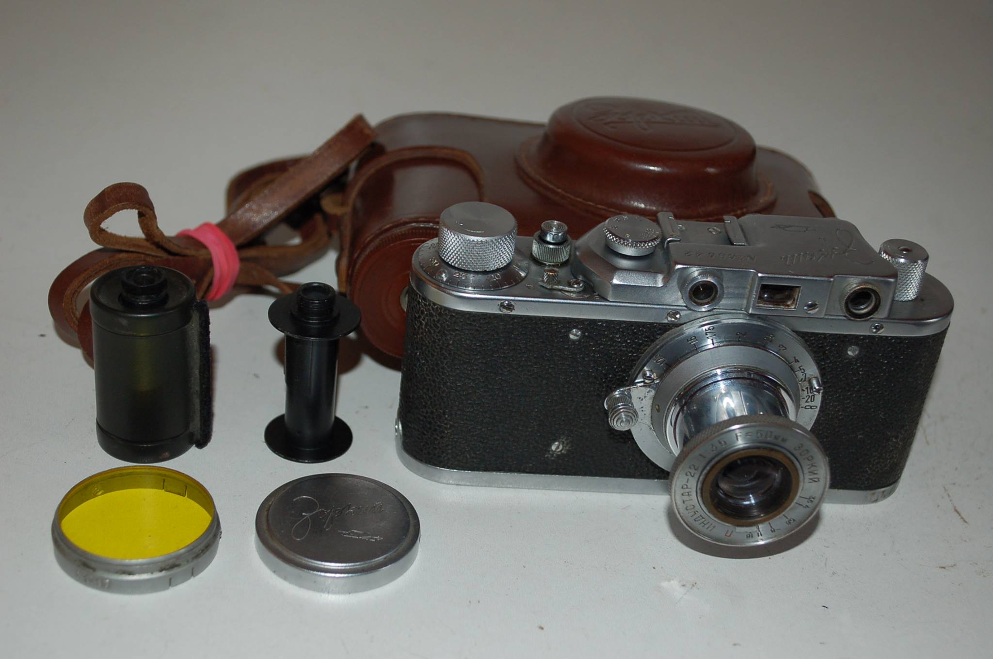 Zorki with unusual rigid Industar 22 lens