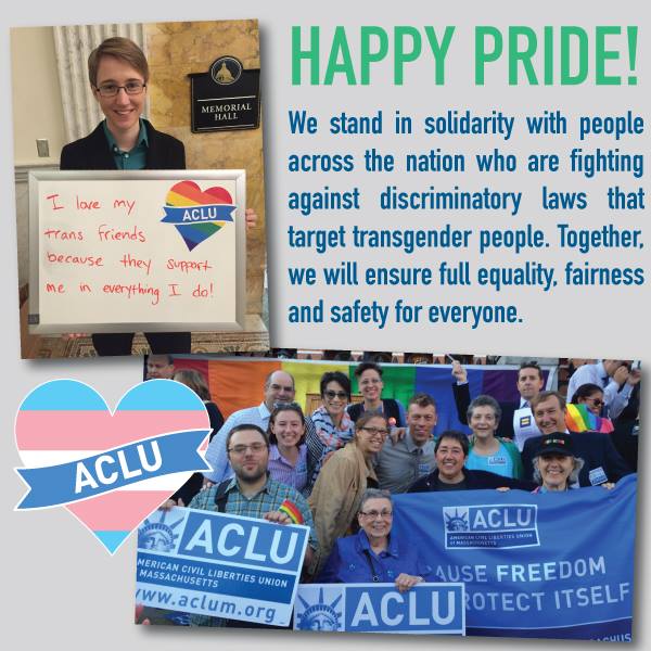 ACLU - Happy Boston Pride! We stand with all who are working to protect ...