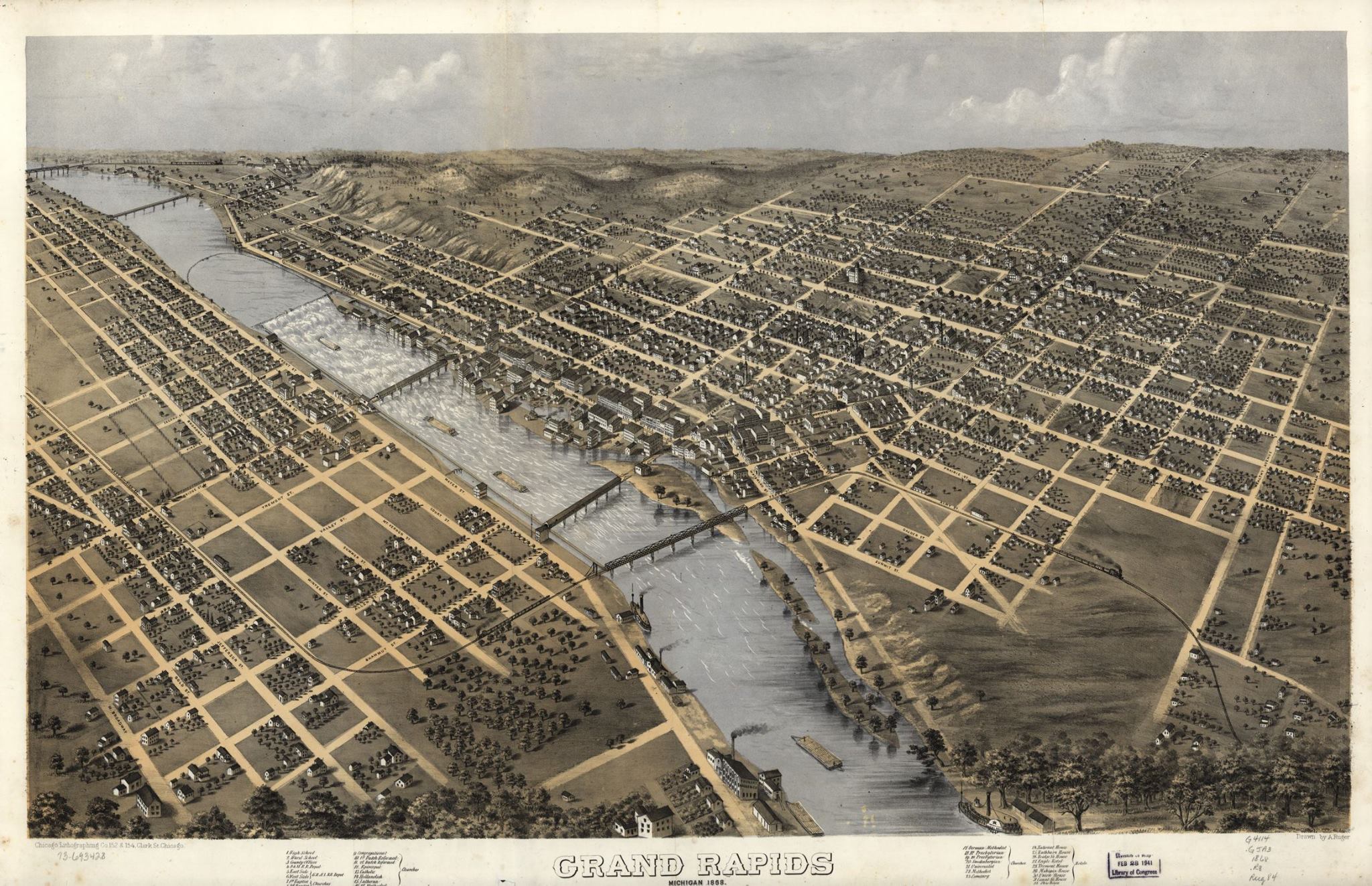Holland Home - Grand Rapids, Michigan 1868 Panoramic maps were also ...
