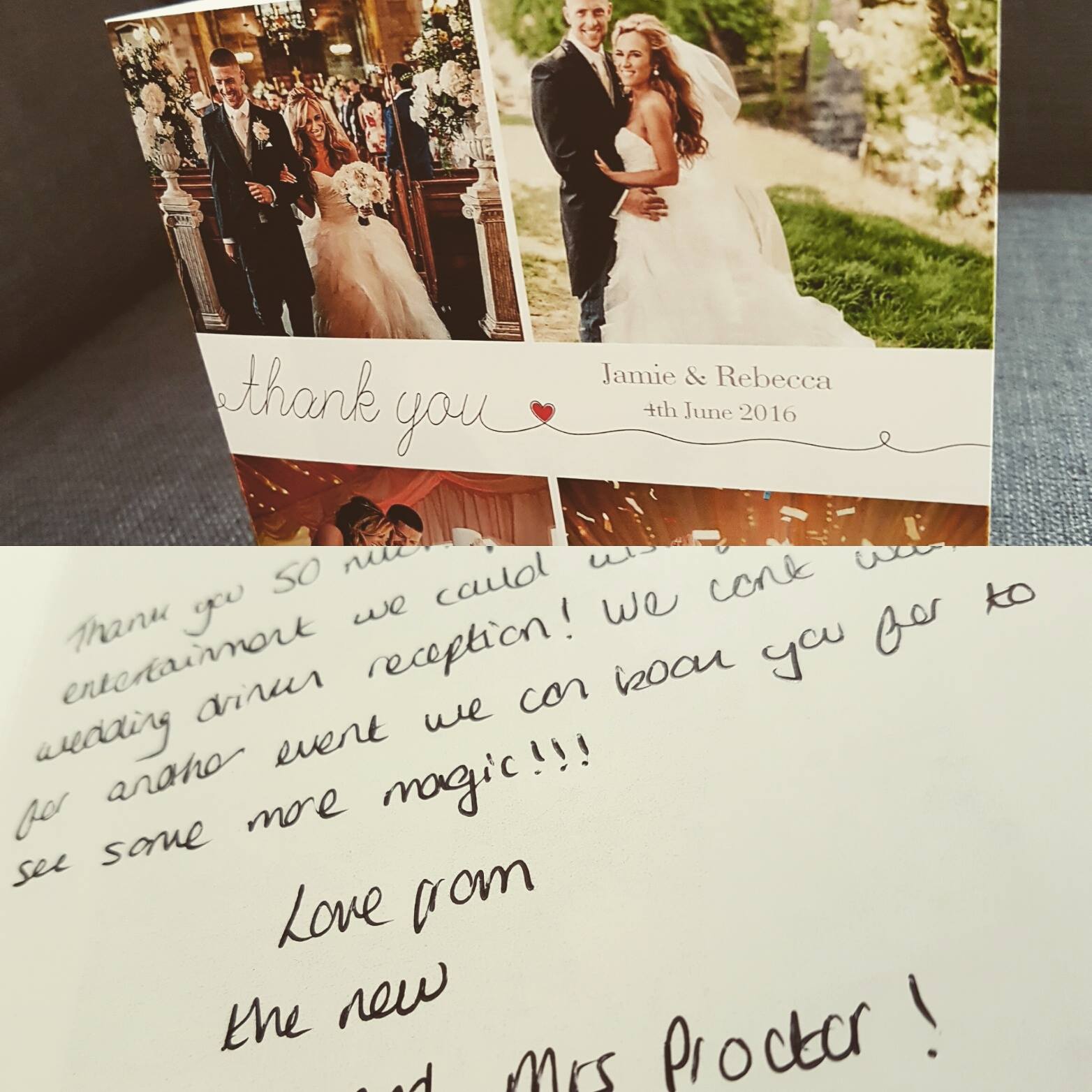 Sam - Aww you guys! I got this lovely thank you card in the post this ...