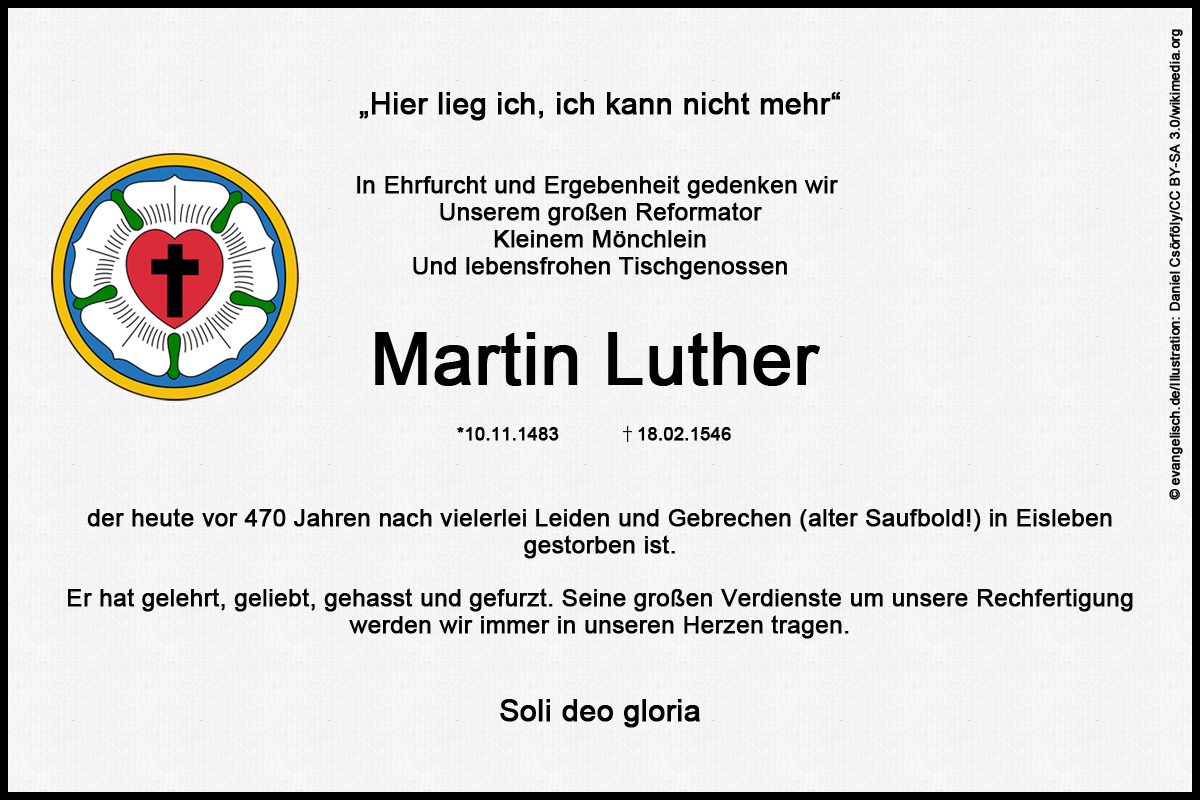 Evangelisch De Heute Vor 470 Jahren Starb Martin Luther