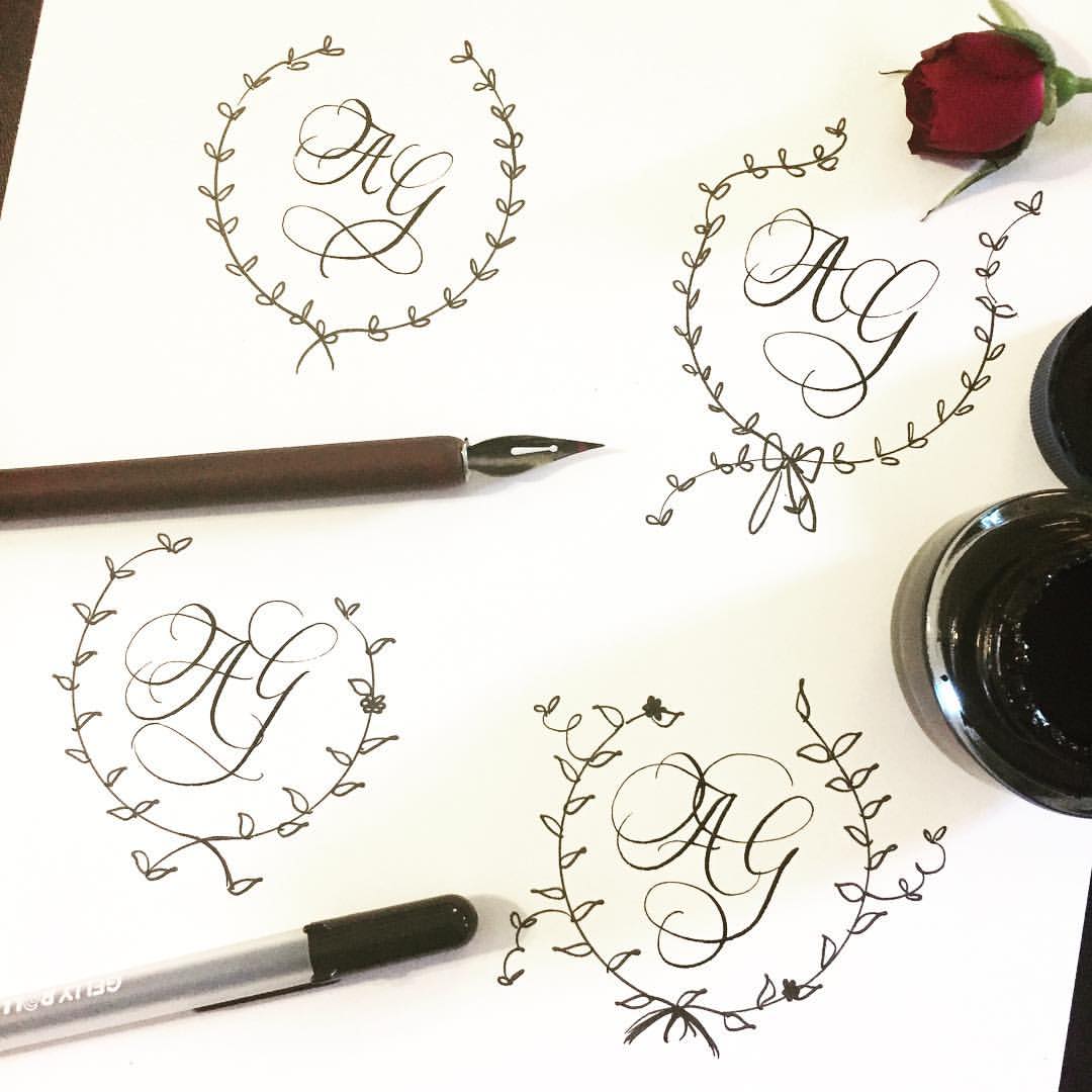 Calligraphy Katrina - Sketching monograms. Which one would you pick ...
