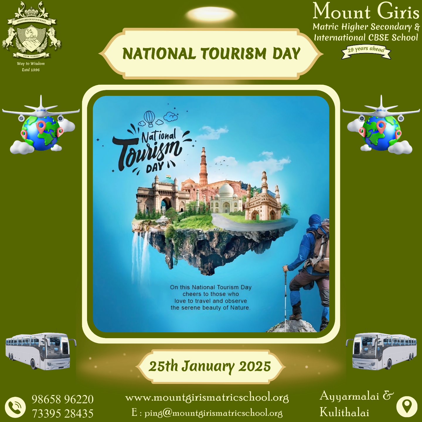 MOUNT - ️NATIONAL TOURISM DAY🚍 National Tourism Day Celebrated every ...