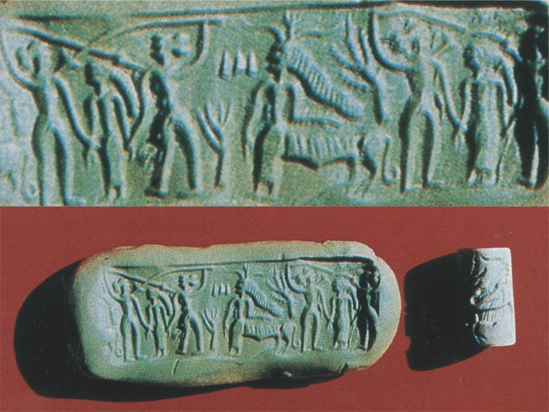 Harappa.com - 1. Impression of a Harappan cylinder seal from Kalibangan ...