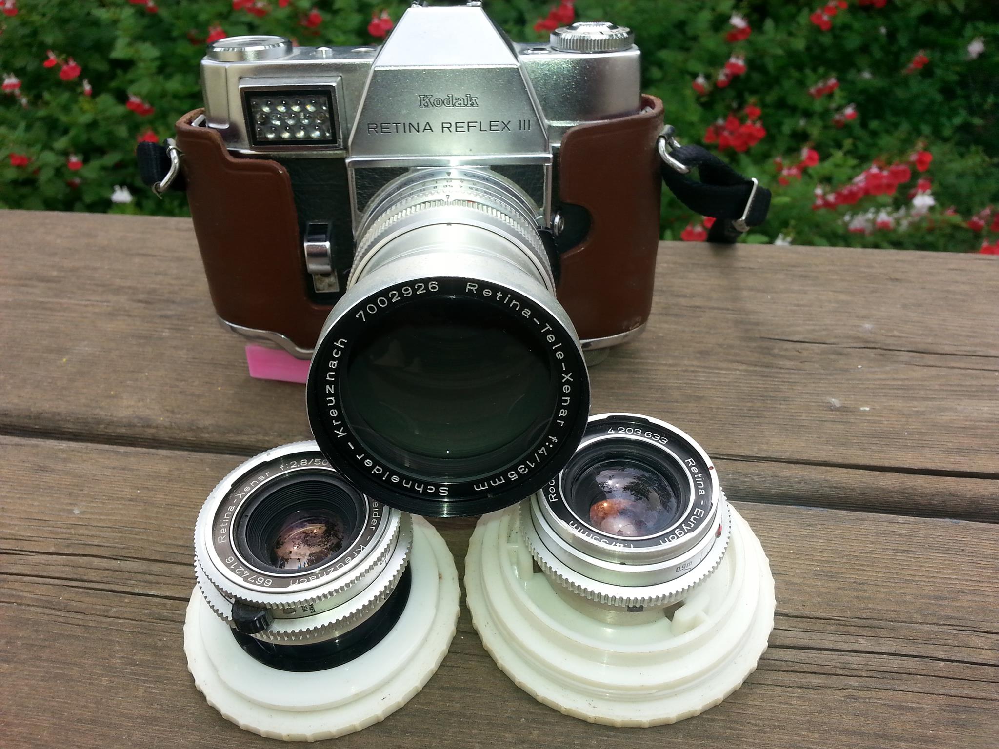 Kodak Retina Reflex IV camera with lenses