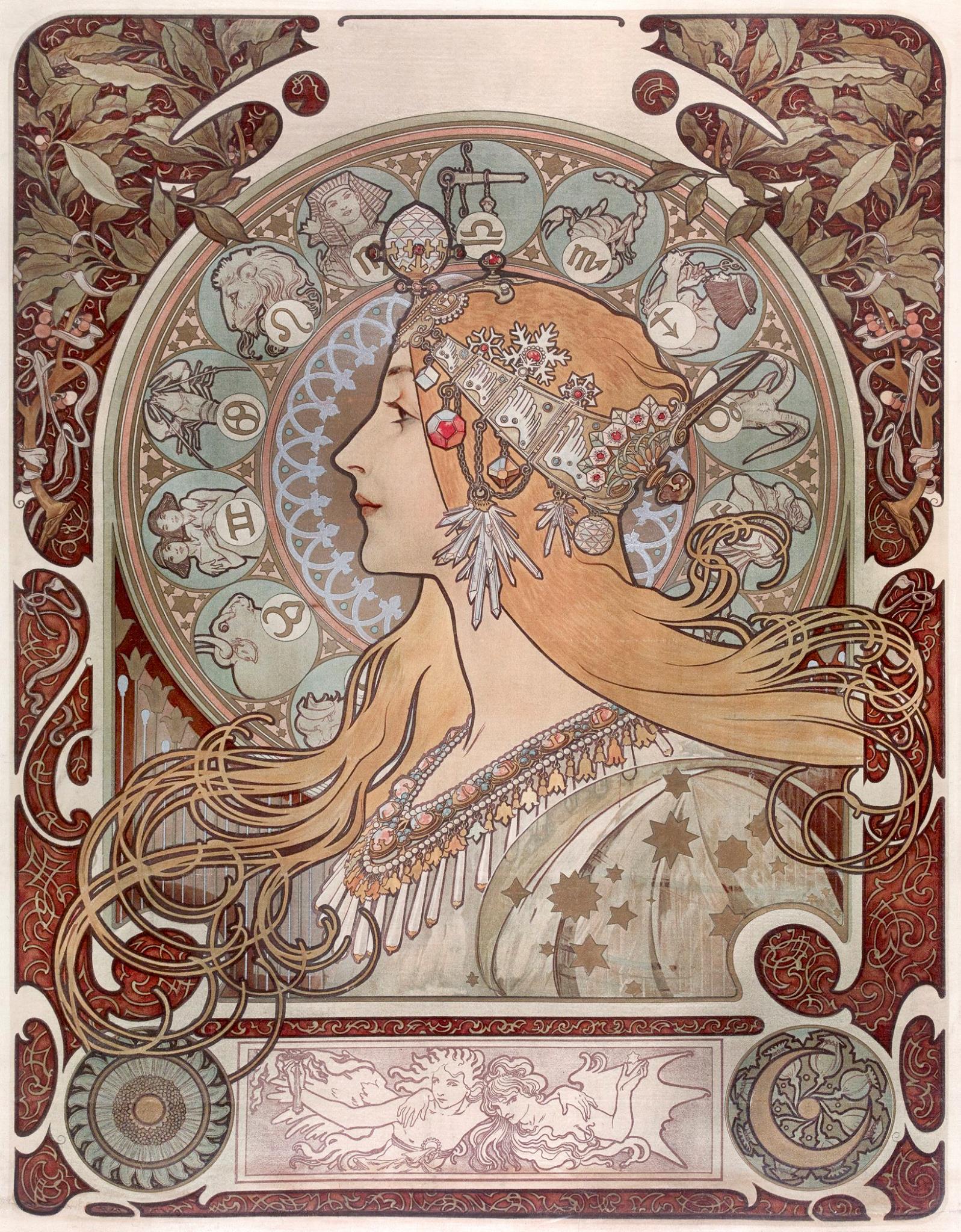 Alphonse Mucha, an Art Nouveau painter, was widely known for his