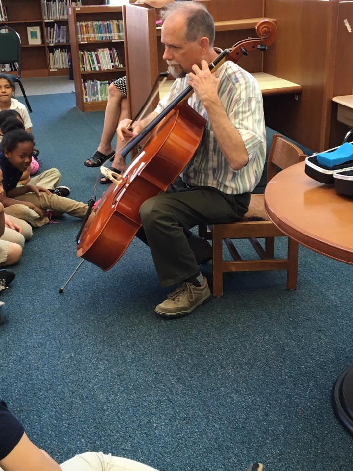 Lancaster - Here is LSO cellist Tim Anderson showing the 3rd graders ...