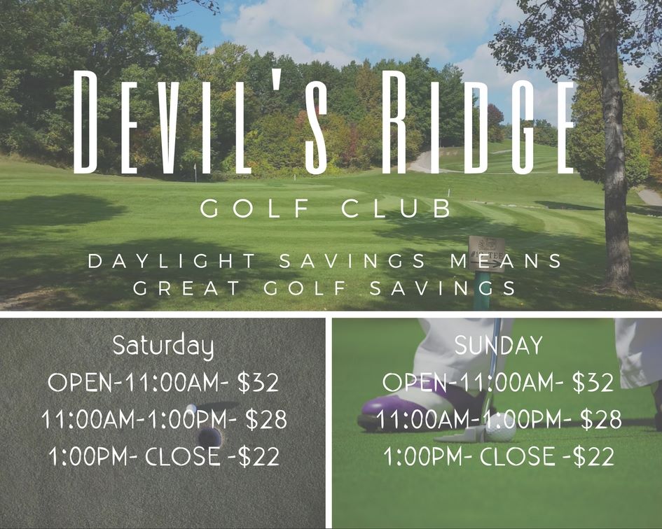 Devil's - Since it's Daylight Savings this weekend we are offering ...