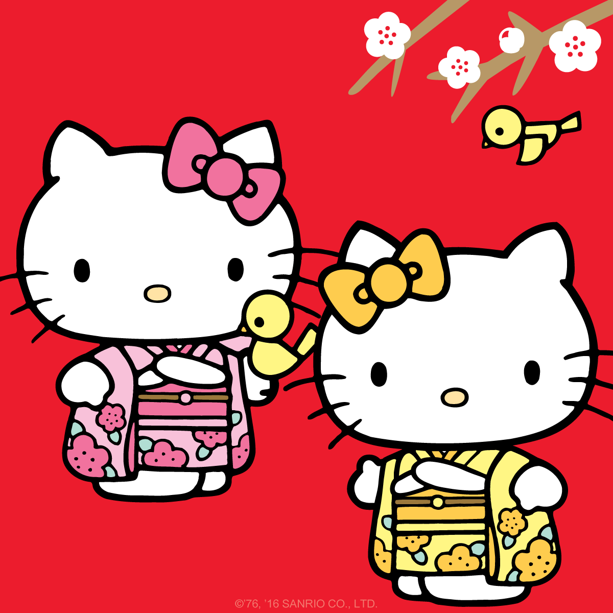 Hello - Hello Kitty and her twin sister Mimmy are all dressed up