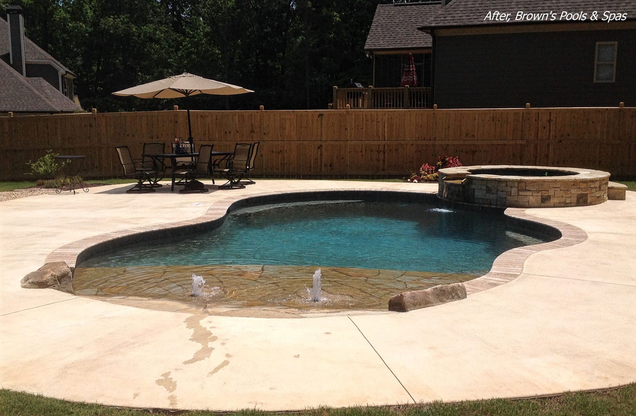 A New, Finished Pool with Beach... - Brown's Pools & Spas