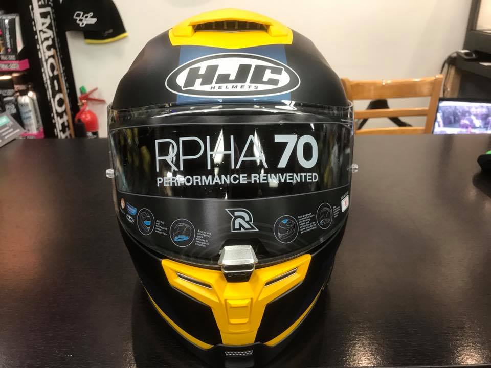 Just in. HJC RPHA 70 helmet in this rare Octar Yellow, it looks